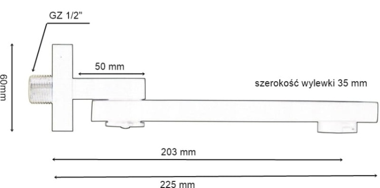 Rysunek techniczny EXEO 3 BLACK termostatyczna