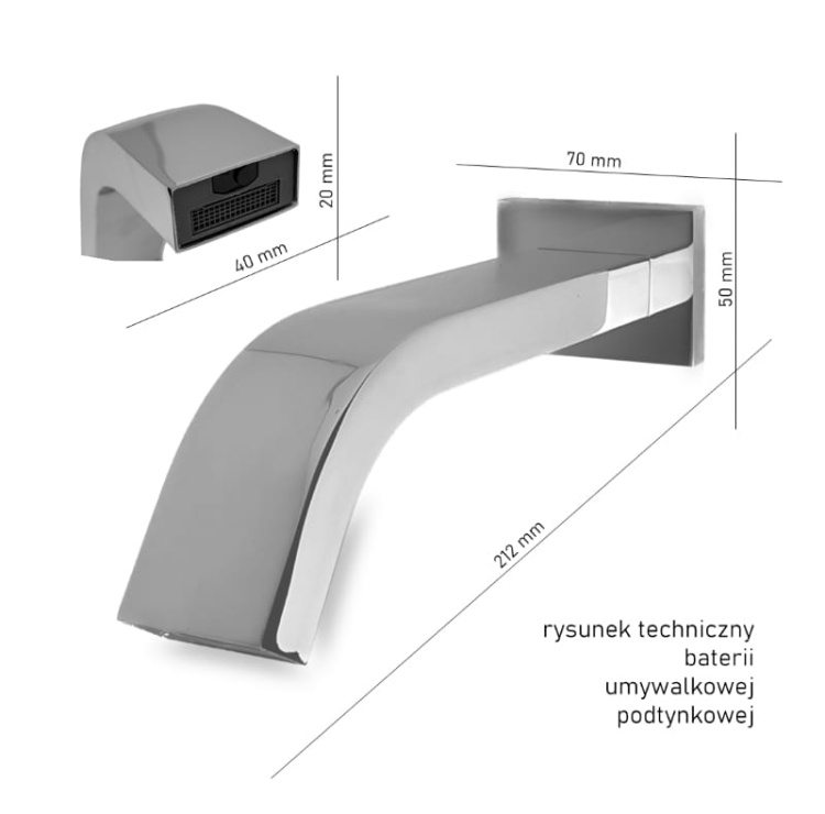CARRE Bateria Podtynkowa Umywalkowa Bezdotykowa Sensor Fotokomórka
