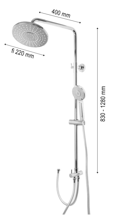 Rysunek techniczny UNO zestaw chrom