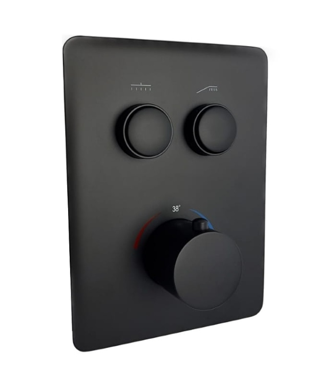 EXEO 2 BLACK termostatyczna dwudrożna bateria podtynkowa