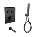 EXEO 2 BLACK termostatyczna bateria podtynkowa z wylewką