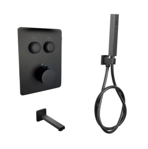 EXEO 2 BLACK termostatyczna bateria podtynkowa z wylewką