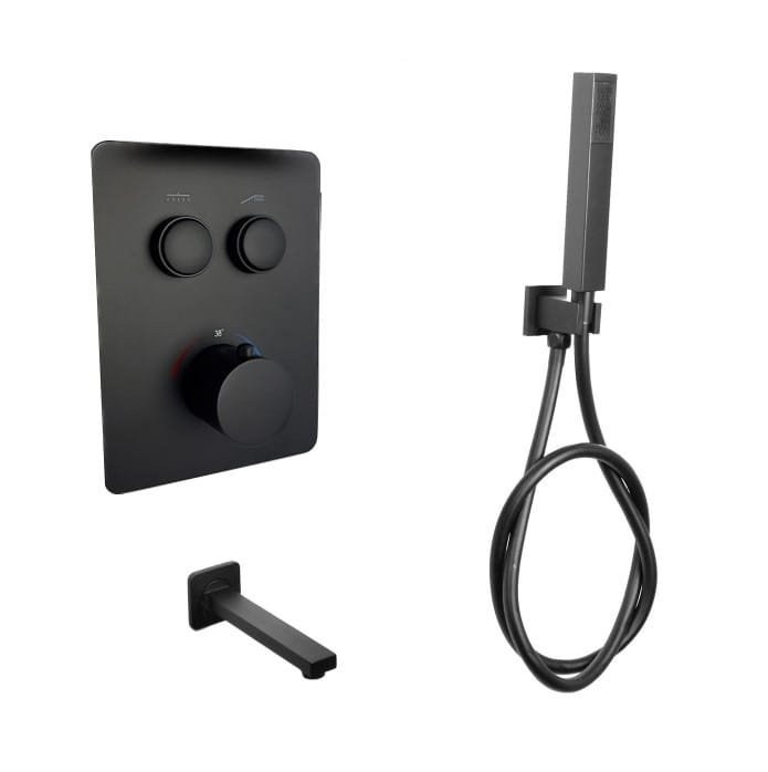 EXEO 2 BLACK termostatyczna bateria podtynkowa z wylewką