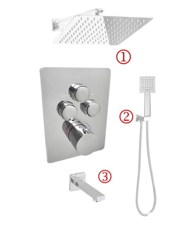 Zestaw baterii podtynkowej EXEO 3 chrom