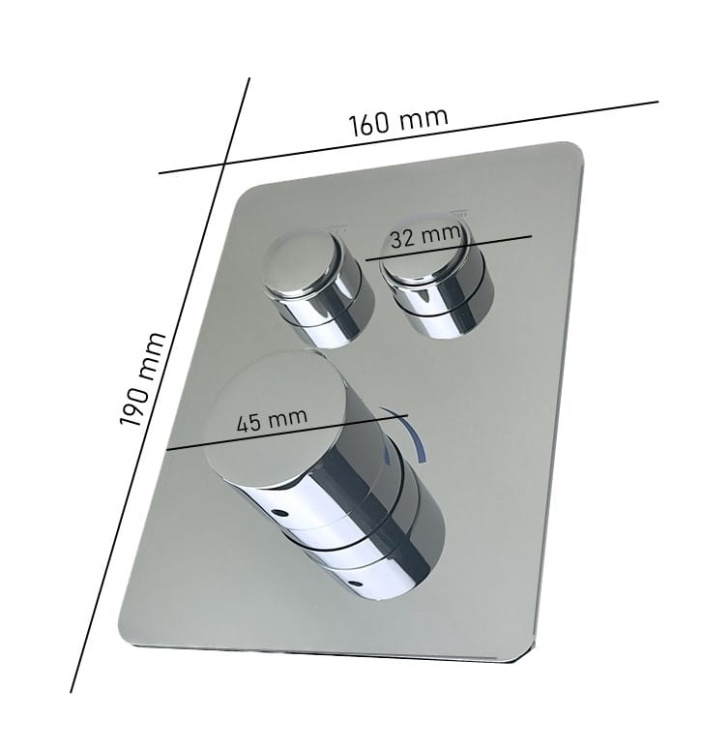 Termostatyczna dwudrożna bateria podtynkowa EXEO 2 rysunek techniczny