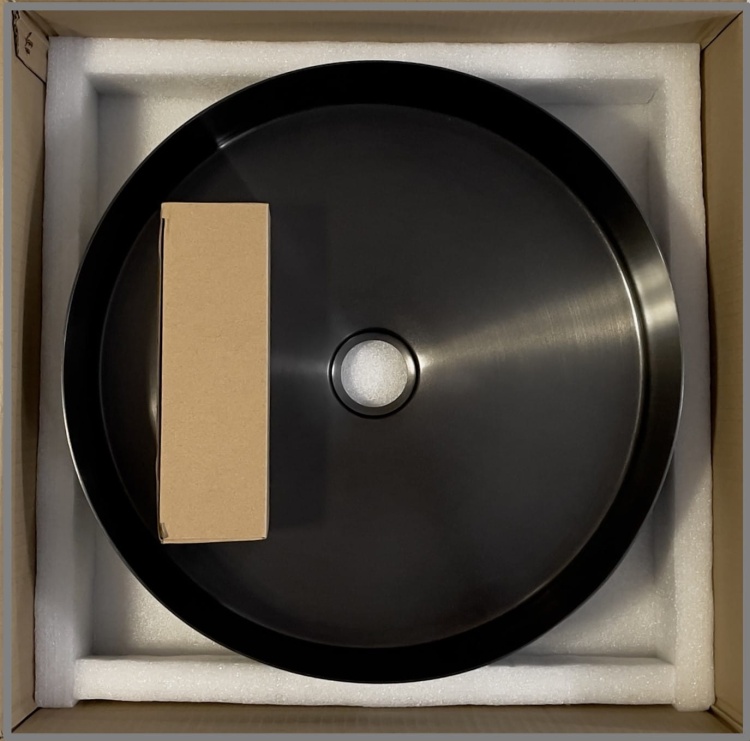 Okrągła umywalka ROUND 40 z eleganckim czarnym wykończeniem PVD