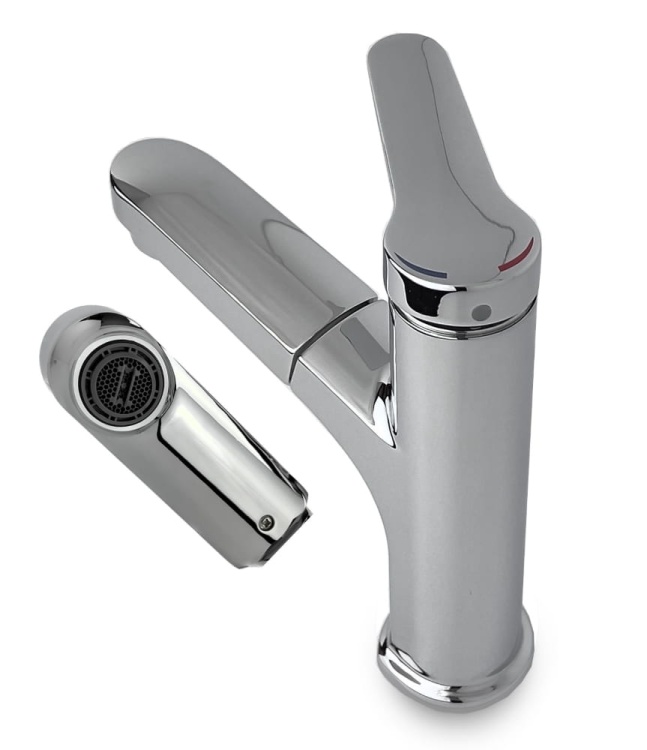 ZEN Bateria umywalkowa kuchenna z wyciąganą wylewką CHROM