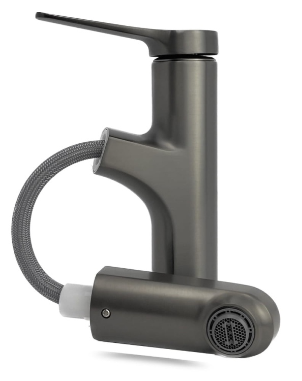 ZEN bateria kuchenna z wyciąganą wylewką w kolorze Gun Metal