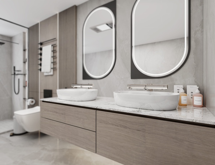 Bateria bezdotykowa umywalkowa Power 3w1 dozownik suszarka inox