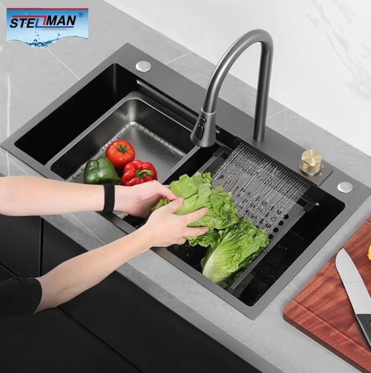 STELLMAN czarny zlewozmywak MODO 7545BMN