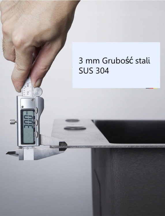 Stalowy zlewozmywak grubość 3 mm