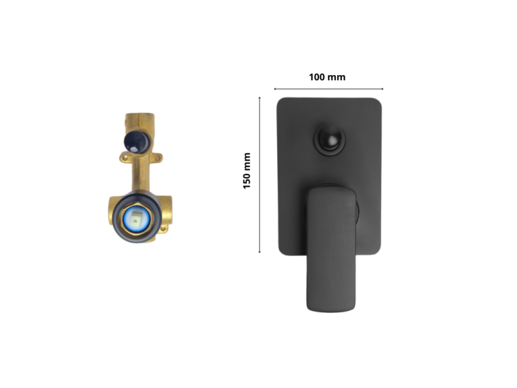 QATRO Bateria Natryskowa Prysznicowa Podtynkowa Deszczownica 40 CZARNA