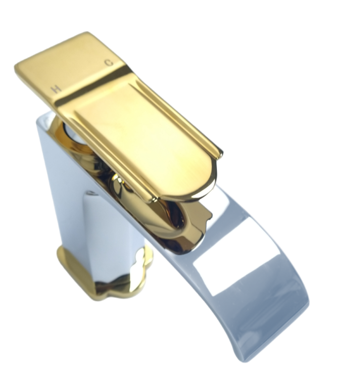 Umywalkowa bateria Roma złoto chrom