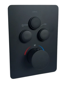 EXEO 3 BLACK termostatyczna trójdrożna bateria podtynkowa