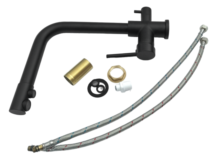 SIVANA bateria kuchenna do filtra wody + dozownik CZARNA