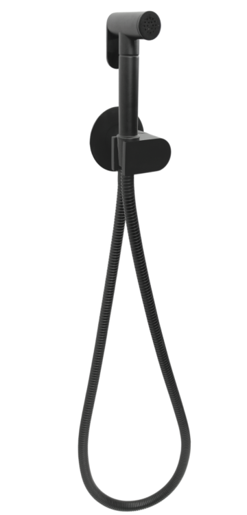 Nowoczesna podtynkowa bateria bidetowa SOLE w eleganckim czarnym kolorze