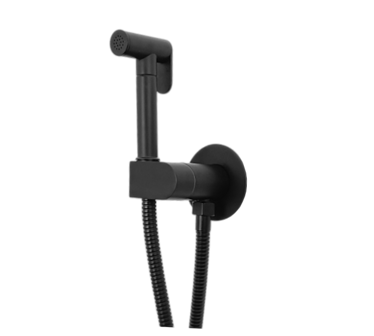 Czarna podtynkowa bateria bidetowa SOLE