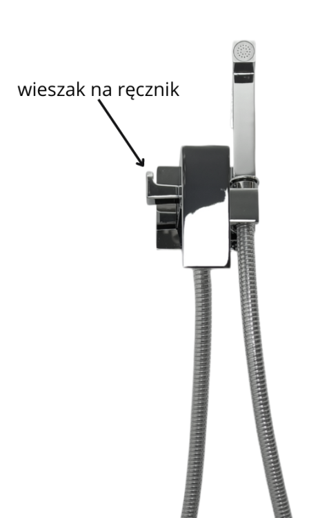 bateria bidetowa due qatro chrom wieszak na ręcznik