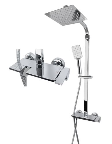 Zestaw Natryskowy Prysznicowy z Deszczownicą PIANO CHROM
