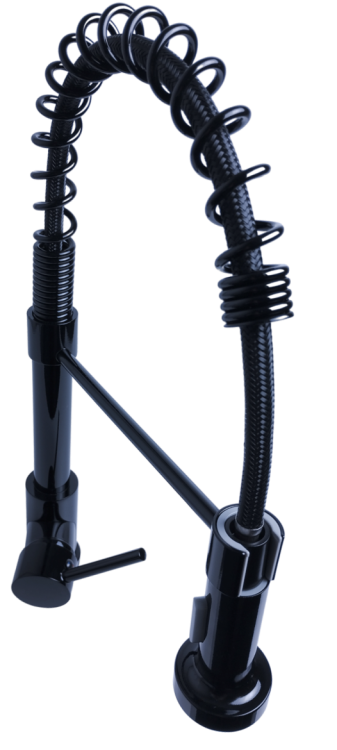 Stylowa bateria kuchenna SANTI w kolorze czarnego połysku