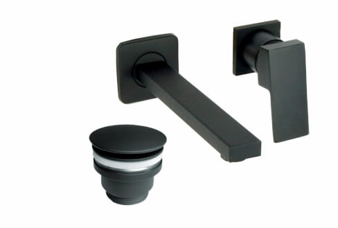 Bateria umywalkowa QATRO czarna podtynkowa