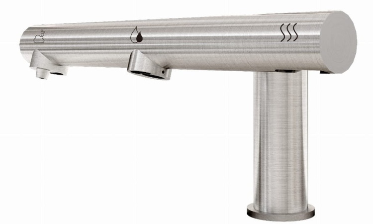 Bateria bezdotykowa umywalkowa Power 3w1 dozownik suszarka inox