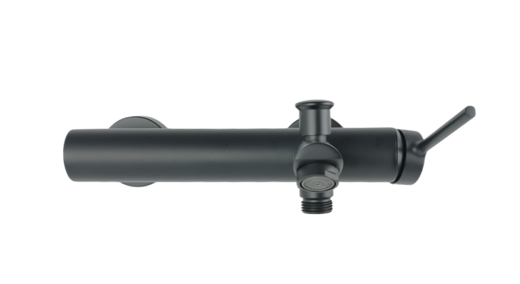 Bateria wannowa UNO BLACK z natryskiem, nowoczesny design w czarnym kolorze