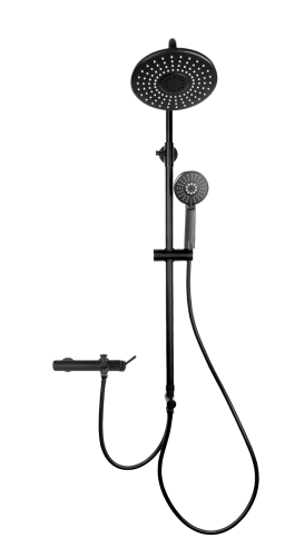 UNO BLACK bateria wannowa z deszczownicą QUBUS – elegancja w czarnym wydaniu