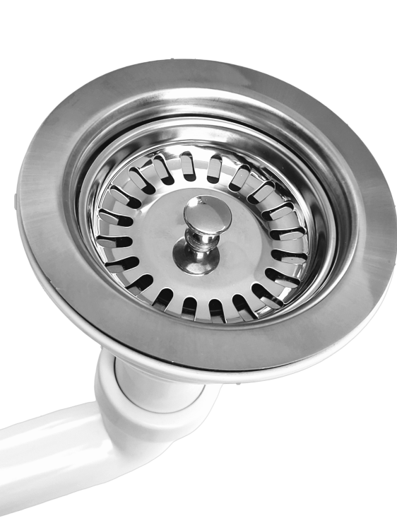 W chromie jednokomorowy syfon zlewozmywakowy przyścienny, automatyczny z funkcją klik-klak