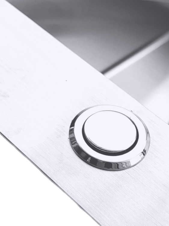 Jednokomorowy czarny syfon zlewozmywakowy, przyścienny, automatyczny klik-klak