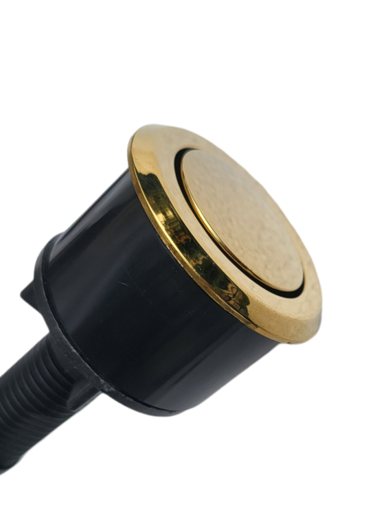 Syfon zlewozmywakowy przyścienny, automatyczny, jednokomorowy, w eleganckim złotym wykończeniu