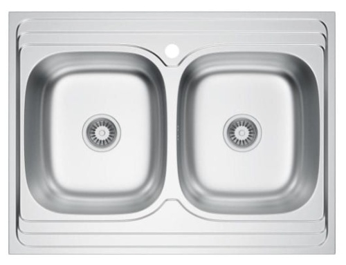 Zlewozmywak dwukomorowy stalowy 8060 BD