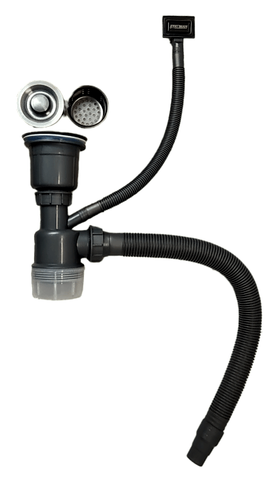 Czarny zlew kuchenny, stal nierdzewna, 500x500 mm