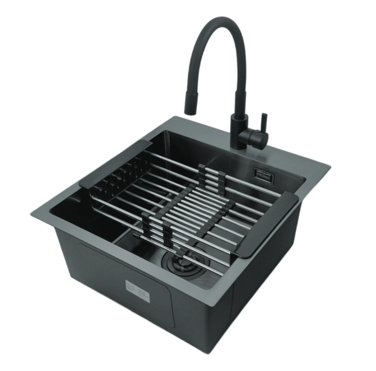 1Zlewozmywak stalowy STELLMAN 4550 CZARNY z baterią Flexi Black Pure i koszykiem.png