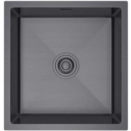 Czarny podwieszany zlewozmywak stalowy STEEL 4745p