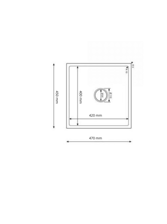 Rysunek zlewozmywaku ze stali SUS304 STEEL 4745p podwieszany