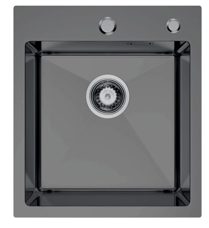 2 Zlewozmywak stalowy STEEL 4045 Czarny