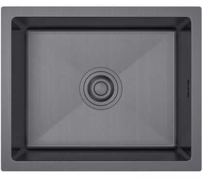 Stalowy czarny zlewozmywak STEEL 3745p podwieszany CZARNY