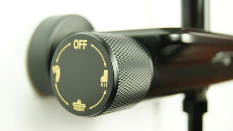 SOFI Bateria termostatyczna natryskowa prysznicowa z deszczownicą CZARNA okrągła