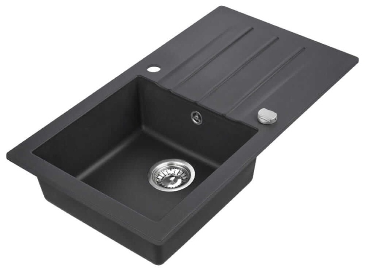 Zlewozmywak granitowy MOJITO 40 czarny metalik