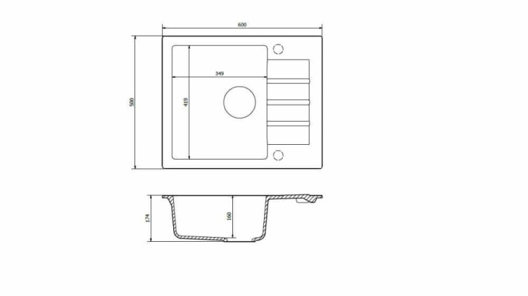 Zlewozmywak Granitowy MOJITO 20 czarny metalik