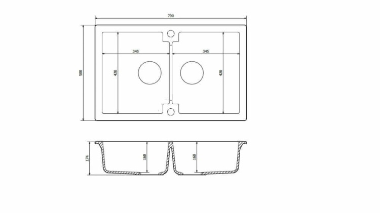 Zlewozmywak granitowy MOJITO 160 szary