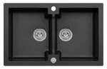 Zlewozmywak granitowy MOJITO 160 czarny nakrapiany