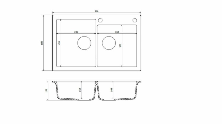 Zlewozmywak granitowy MOJITO 140 Szary
