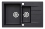 Zlewozmywak granitowy MOJITO 120 czarny metalik (60)