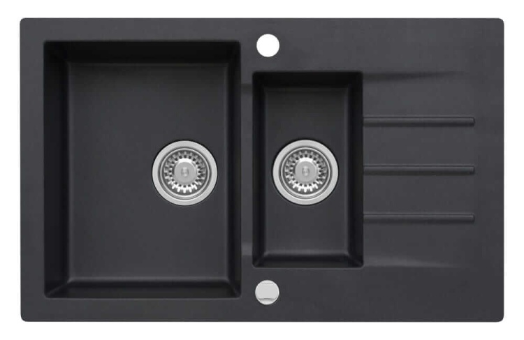 Zlewozmywak granitowy MOJITO 120 czarny metalik