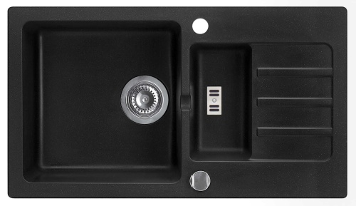 1Zlewozmywak Granitowy MALIBU 80 Czarny nakrapiany (10).jpg