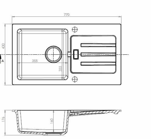 3Zlewozmywak Granitowy MALIBU 40 Czarny nakrapiany (10).jpg