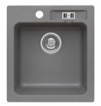 Zlewozmywak granitowy MALIBU 20 Szary metalik (50)