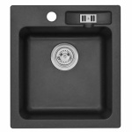 Zlewozmywak granitowy MALIBU 20 czarny nakrapiany (10)